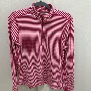 Nike pink striped 1/4 zip